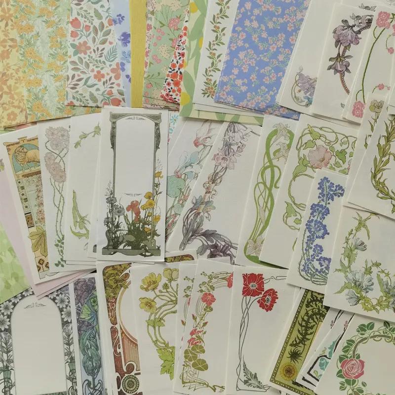 100pcs Vintage Garden Manor Writable Material Paper Printing Retro Memo Pads border Notes Scrapbooking Diary Journal